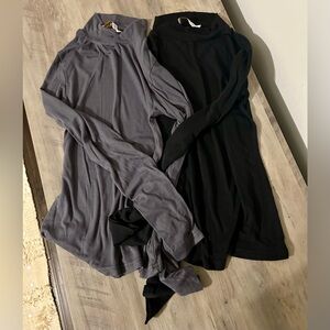 Gray and Black Long Sleeve Perfect Layering Turtlenecks